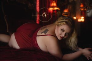 A photo of Jennifer during her photo session near Longview TX boudoir session